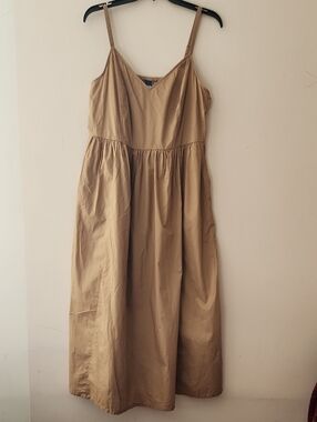 Old Navy Tan Cotton Cami V-neck Maxi Dress Large NWOT